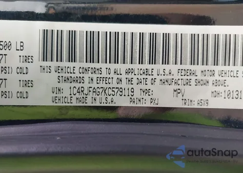 2019 Jeep Grand Cherokee Upland 4X4 from USA, damaged, VIN 1C4RJFAG7KC579119